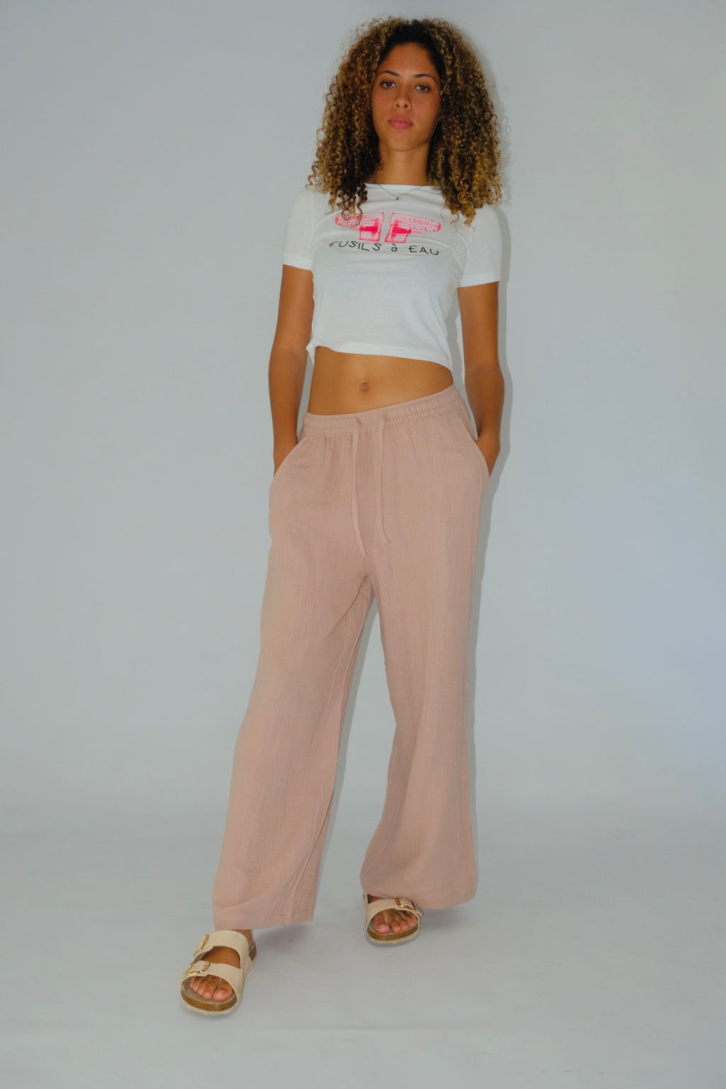 Taupe Wide-Leg Pants