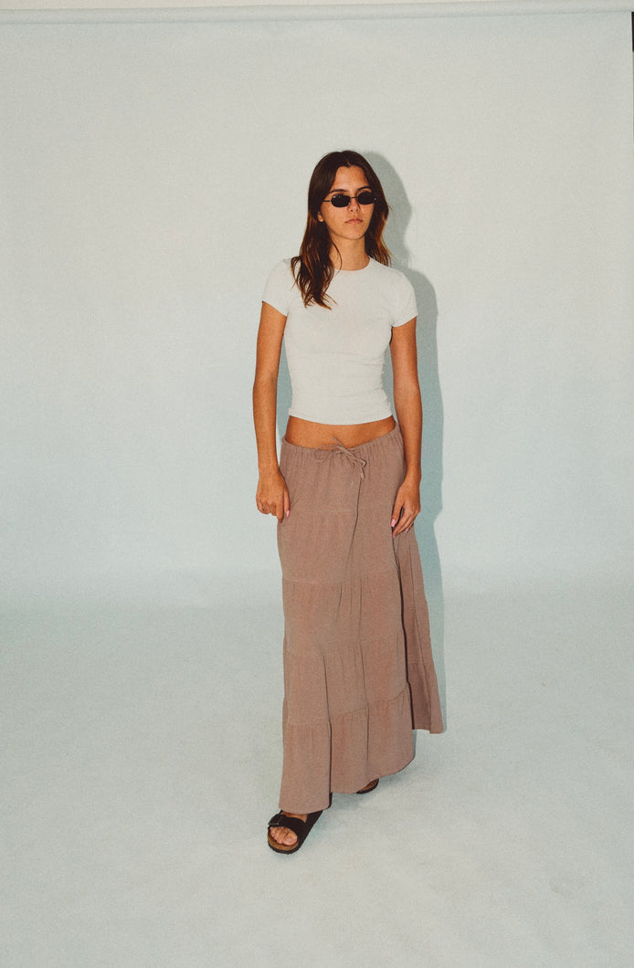 SANTORINI SKIRT - CAFE