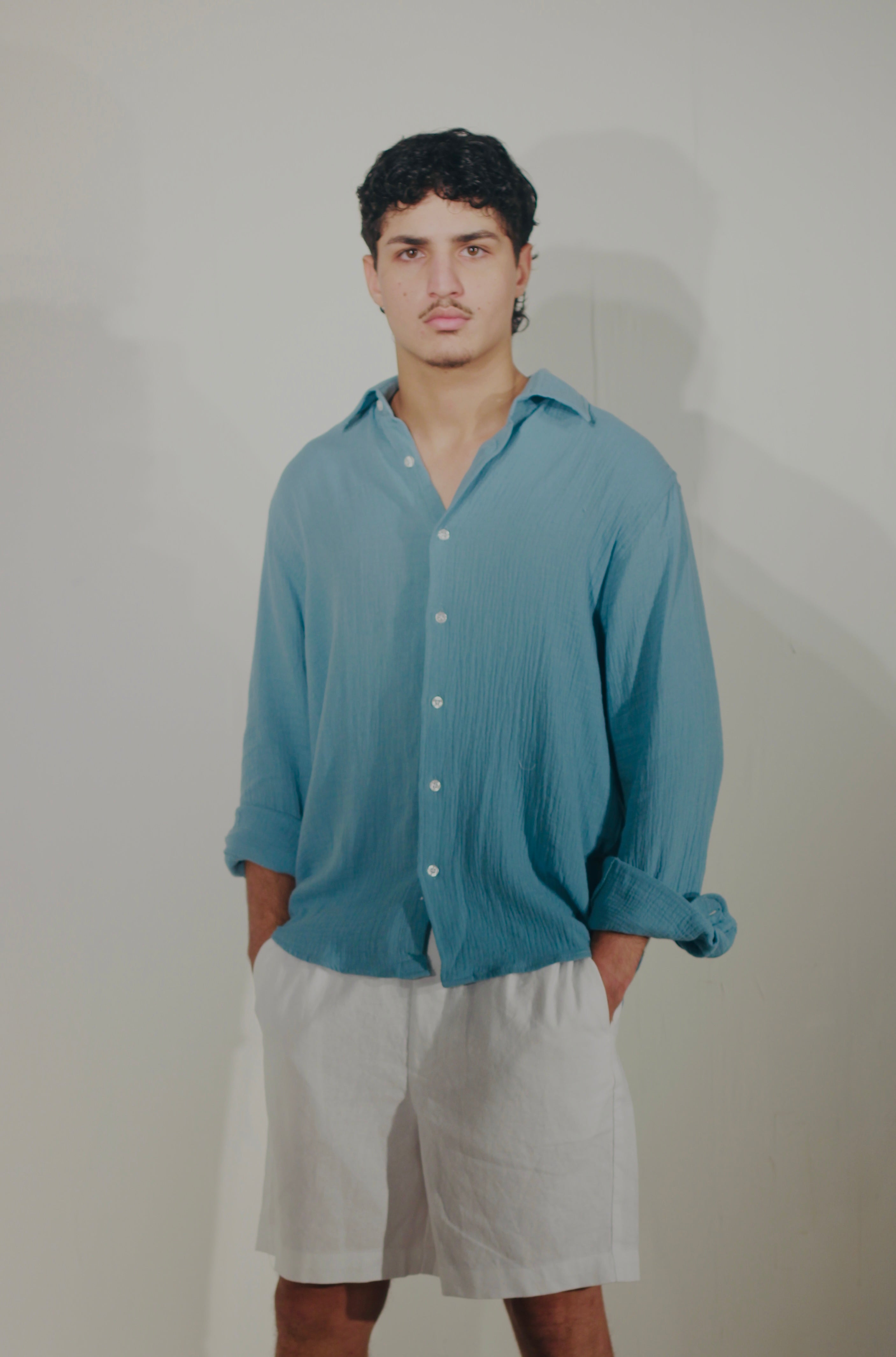 CLASSIC LONG SLEEVE SHIRT - AZUR BLUE