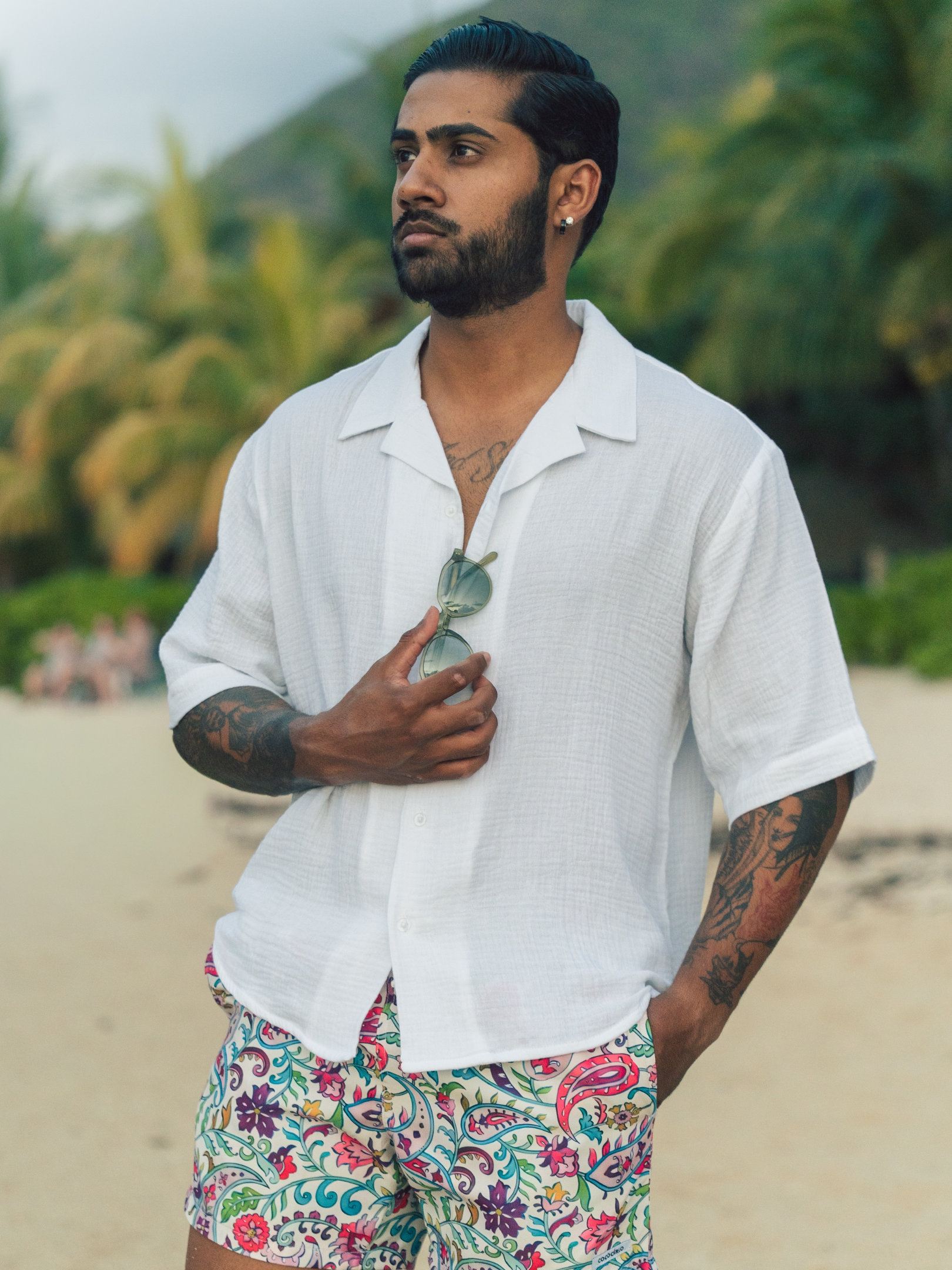 COTTON GAUZE SHIRT SHORT SLEEVE - WHITE