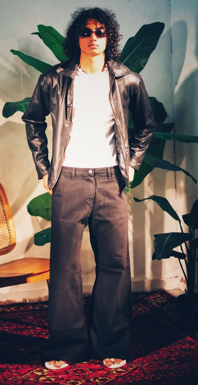 FLARED DENIM JEANS - BLACK