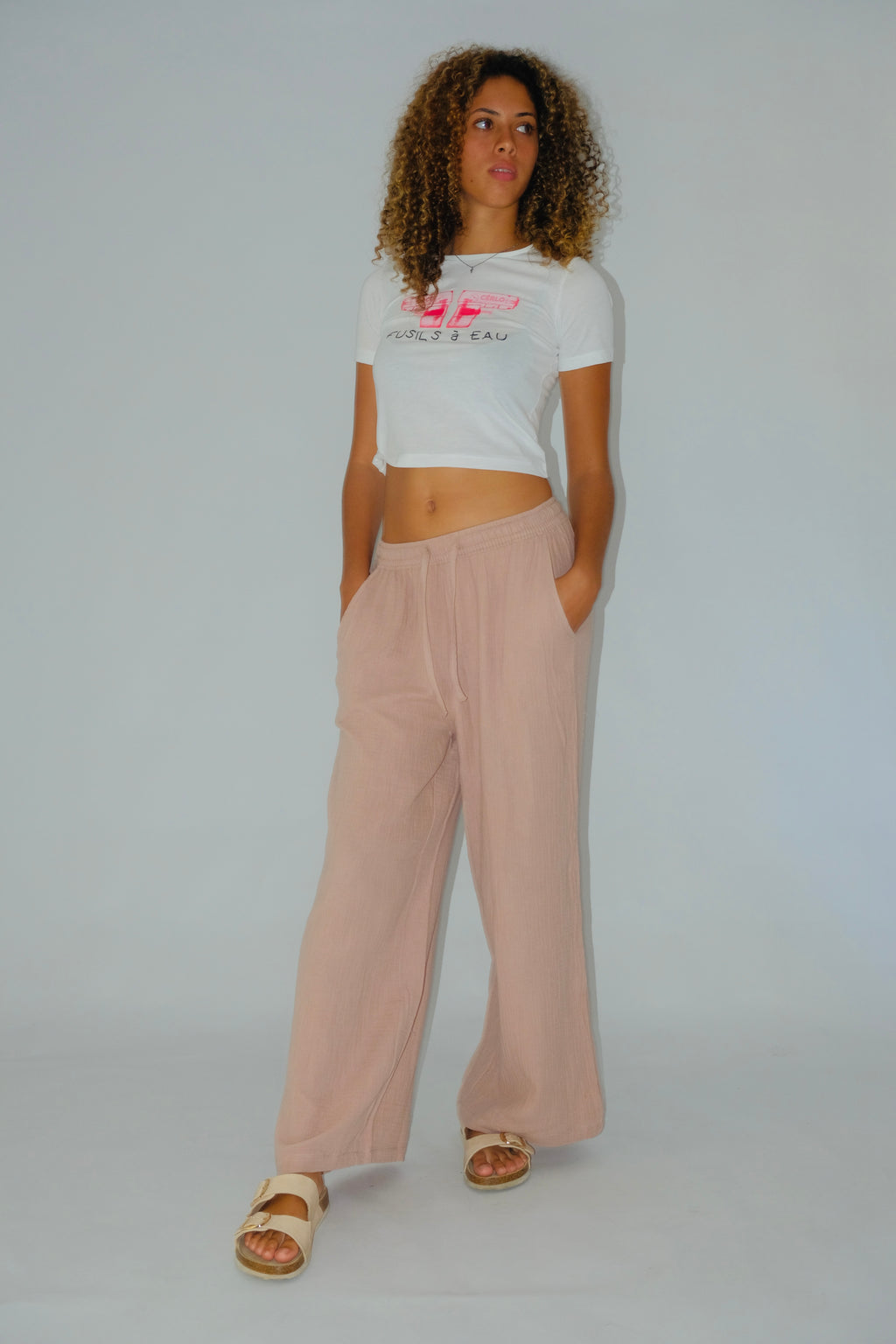 Taupe Wide-Leg Pants
