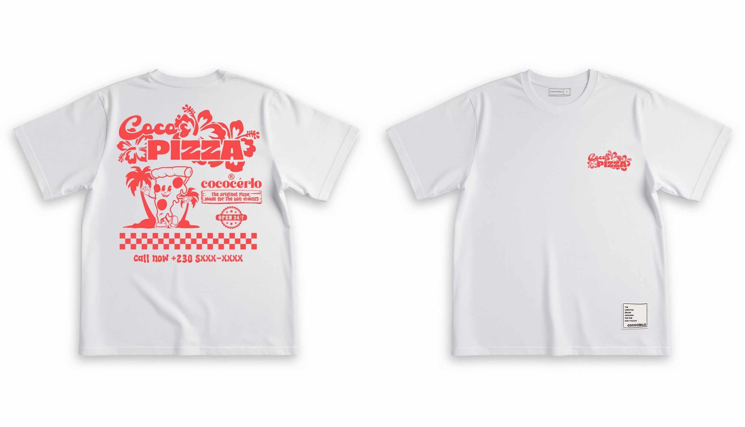 GRAPHIC TEE - COCO'S PIZZA DELIVERY WHITE