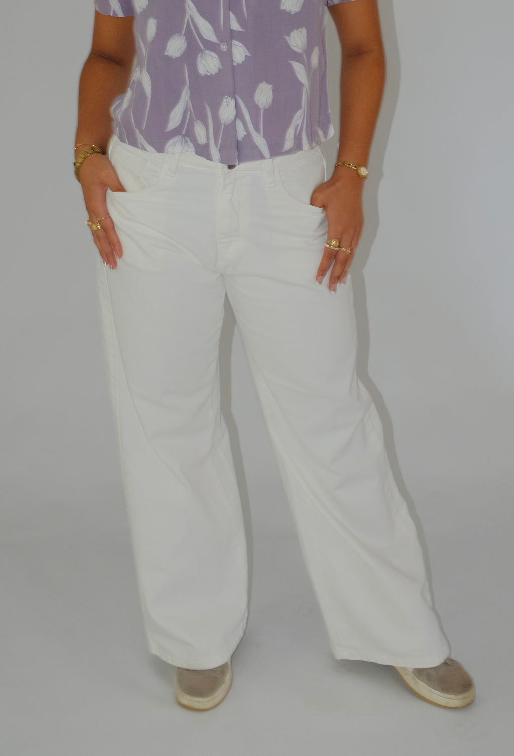 White Baggy Womens Jean