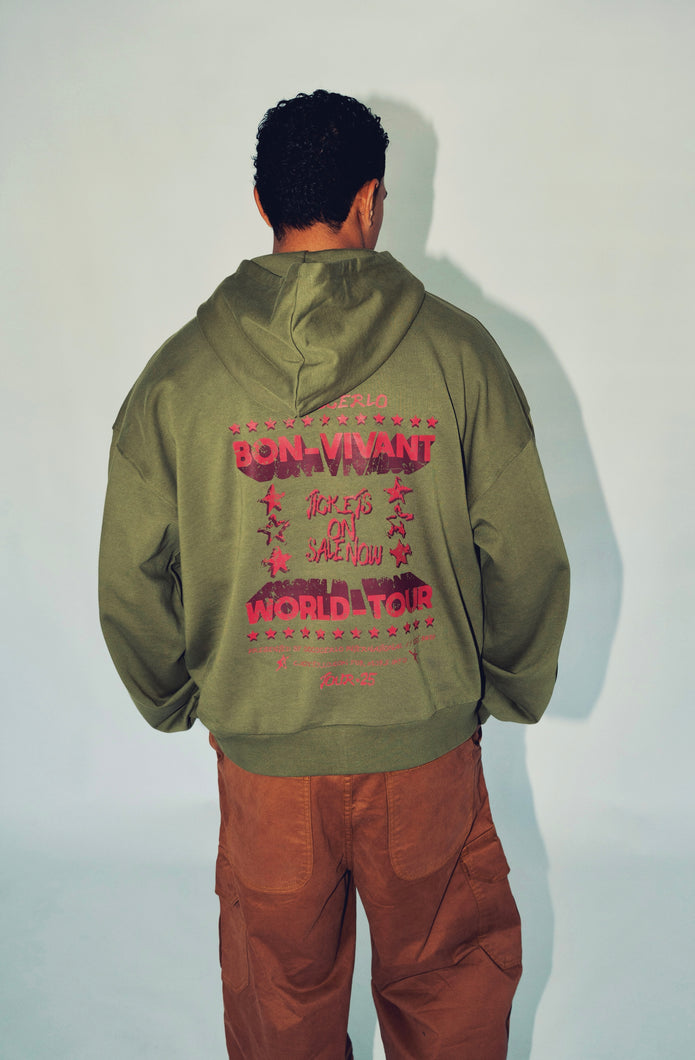 BON VIVANT WORLD TOUR HOODIE - ARMY
