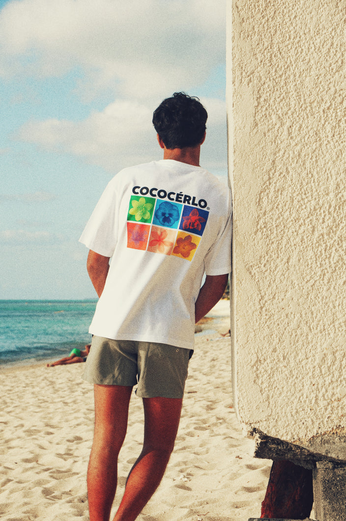 New Graphic Tee Fluo Flower white