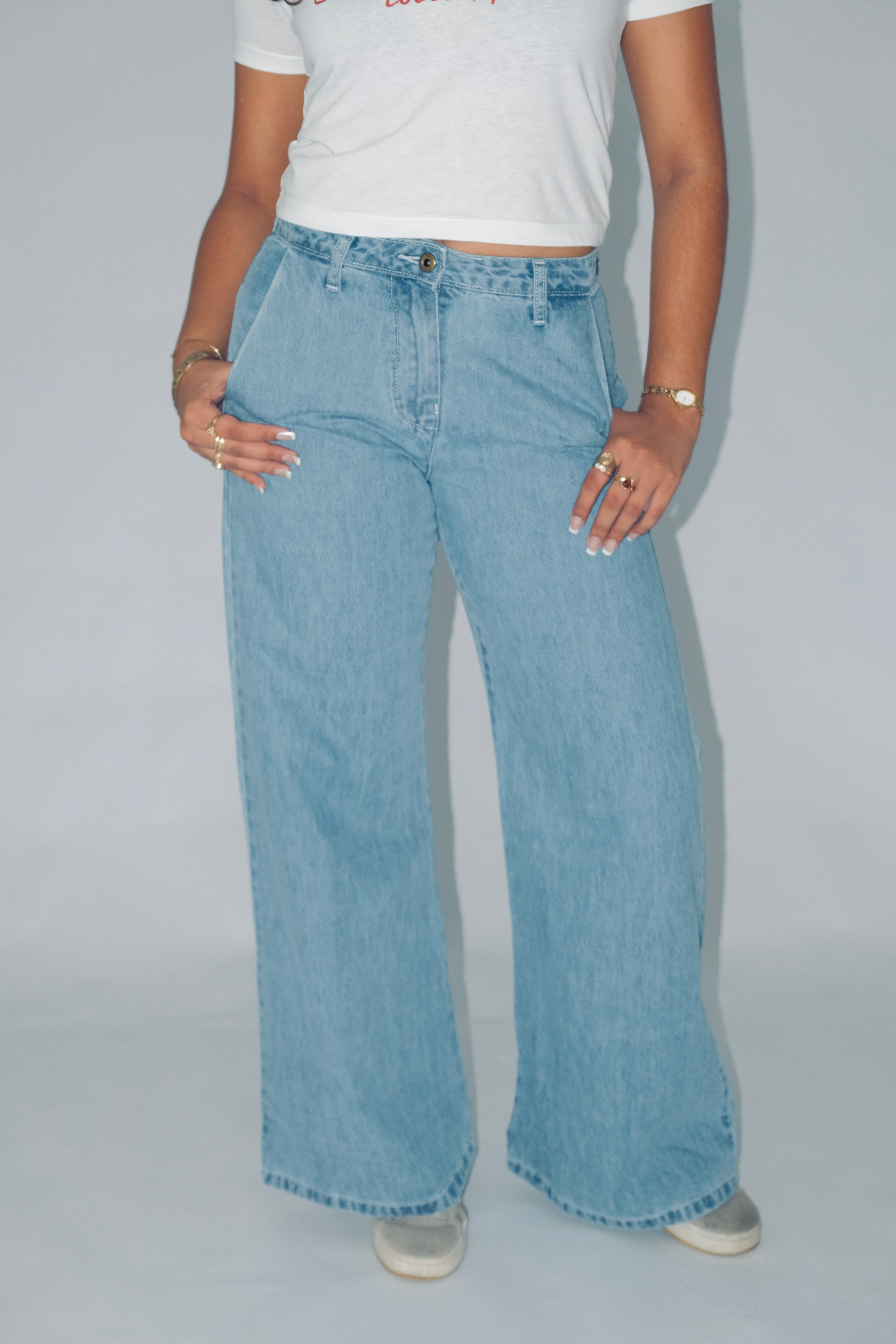 Light Blue Baggy Womens Jeans