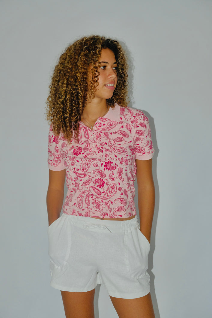 Pink  Pasley Ladies Poloette