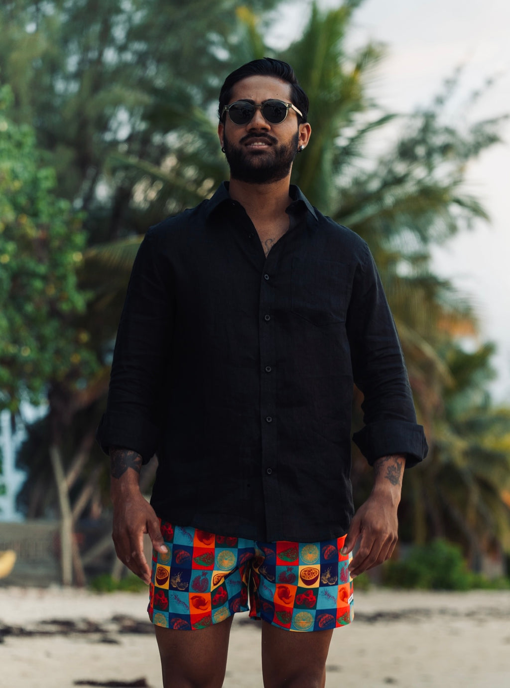 PURE LINEN CLASSIC SHIRT - BLACK