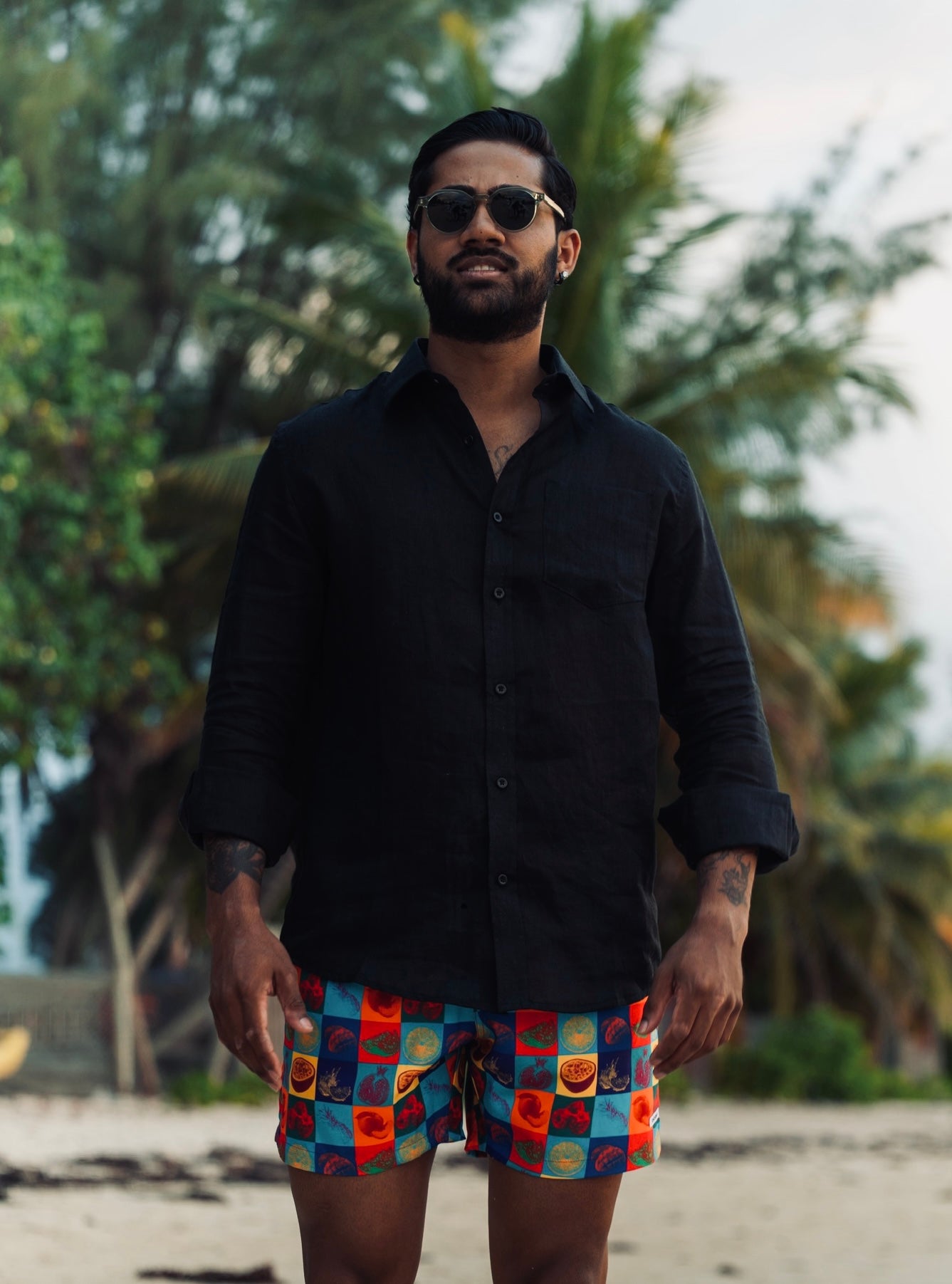 PURE LINEN CLASSIC SHIRT - BLACK