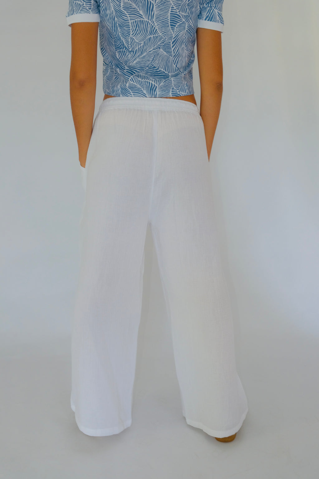 White Wide-Leg Pants