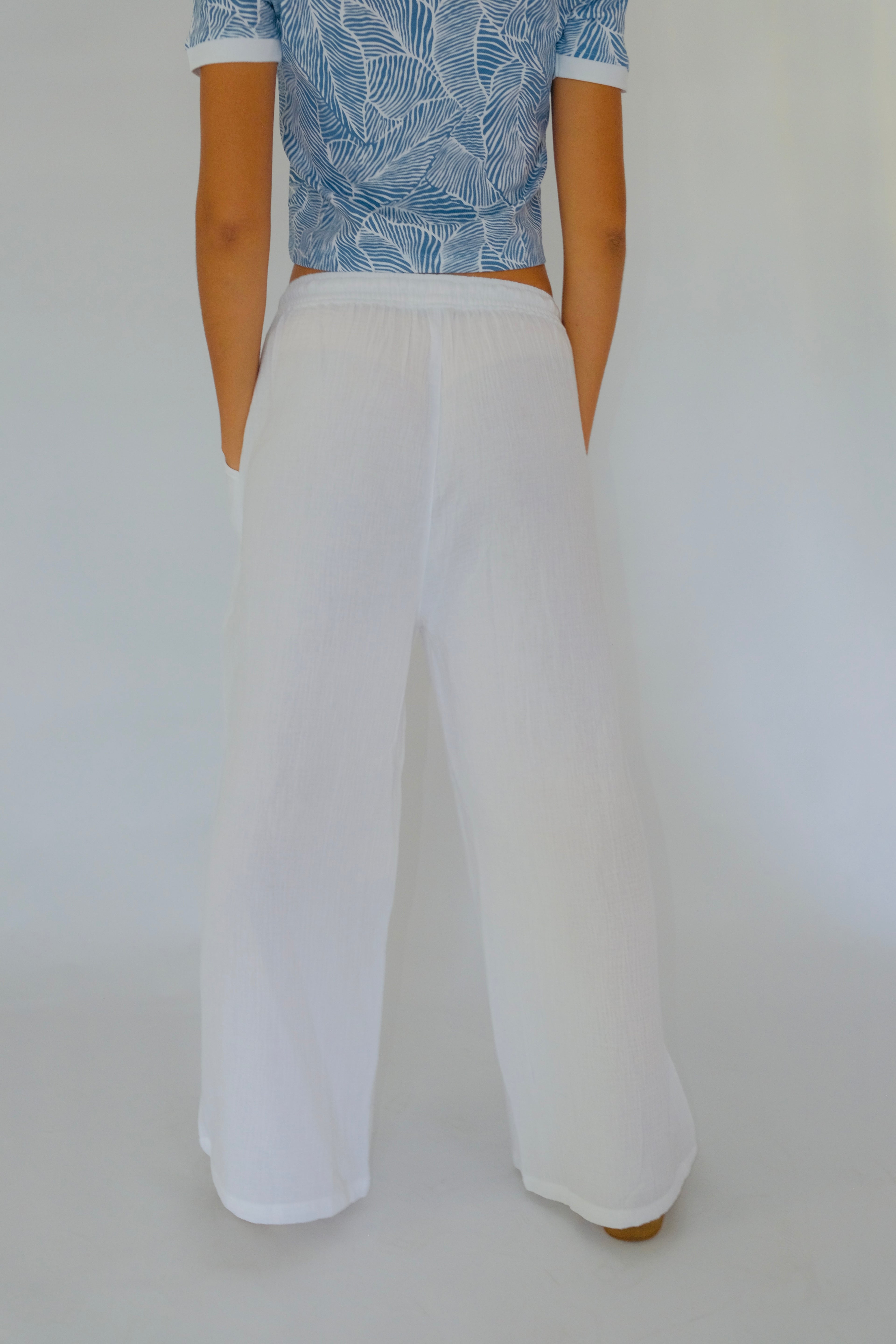 White Wide-Leg Pants