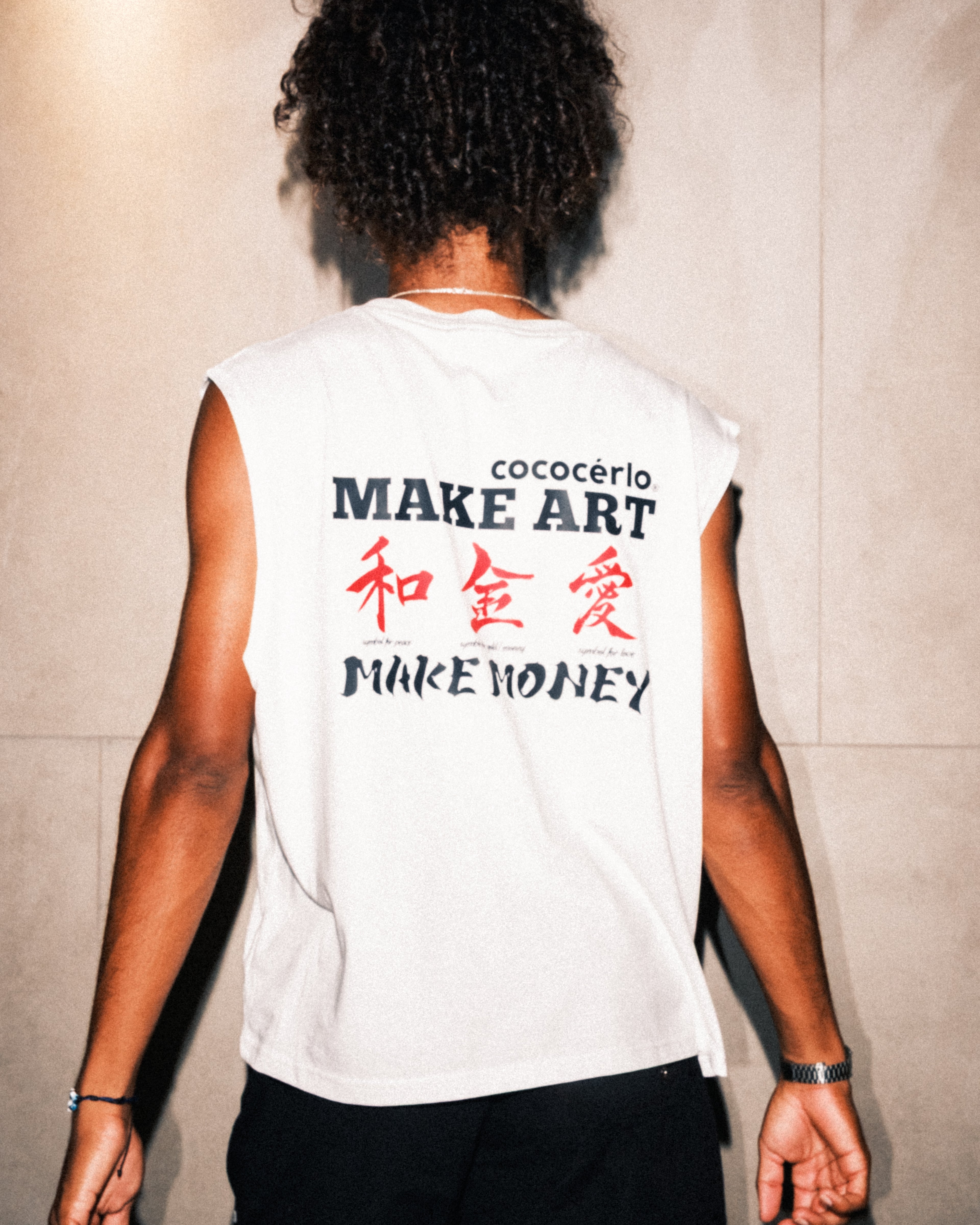 MONEY & ART CROPPED TANK - WHITE