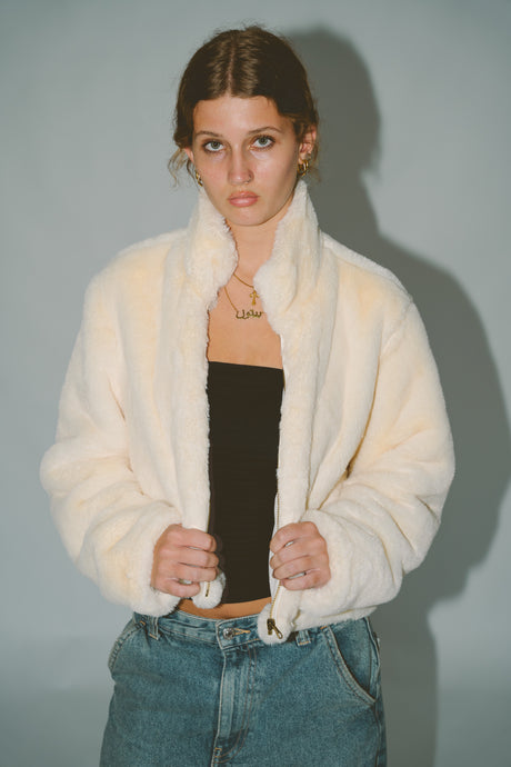 FUR JACKET - MARSHMALLOW