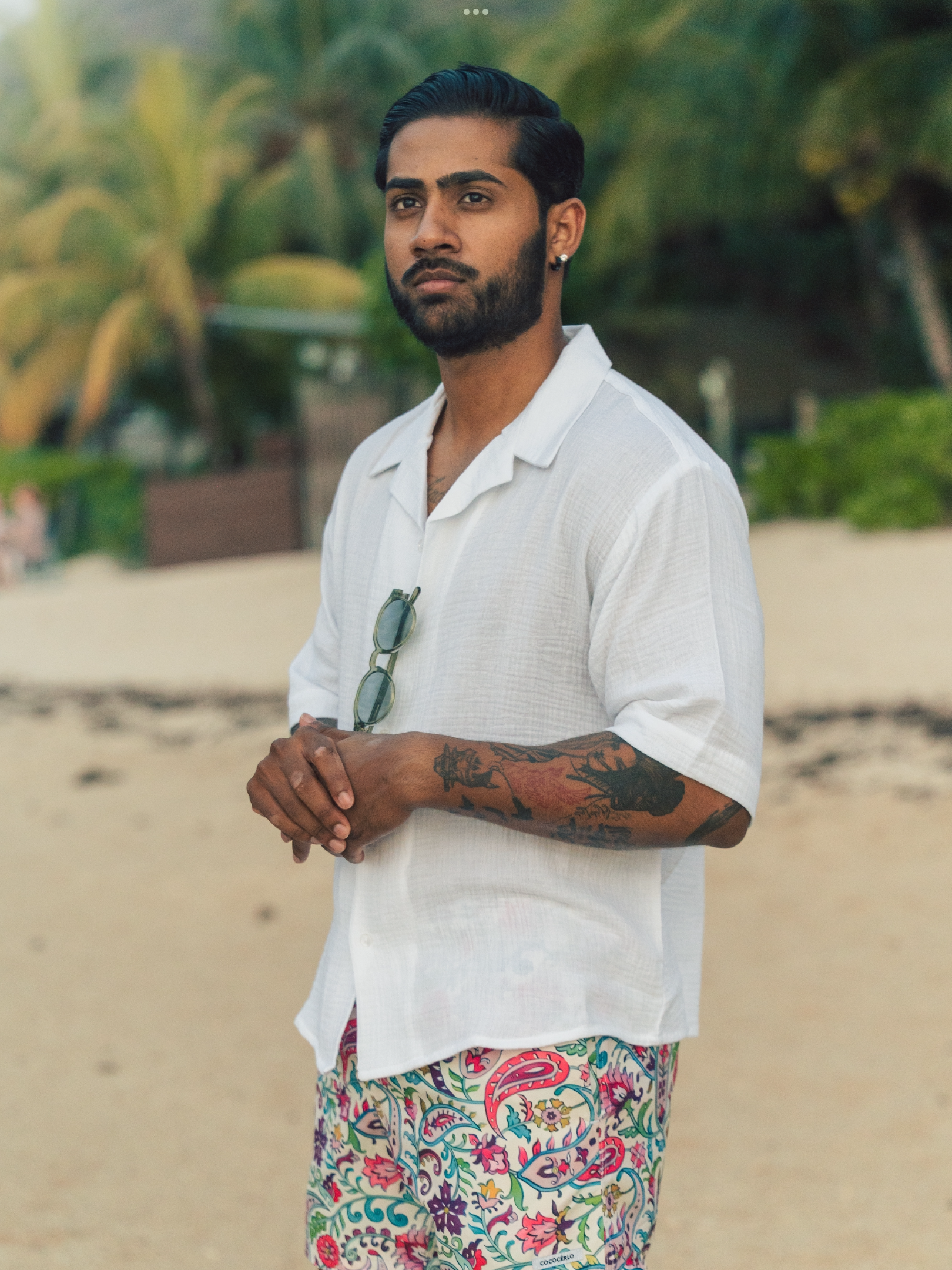 COTTON GAUZE SHIRT SHORT SLEEVE - WHITE