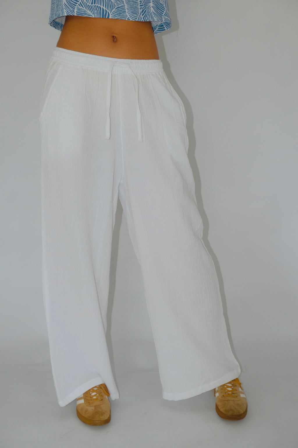 White Wide-Leg Pants