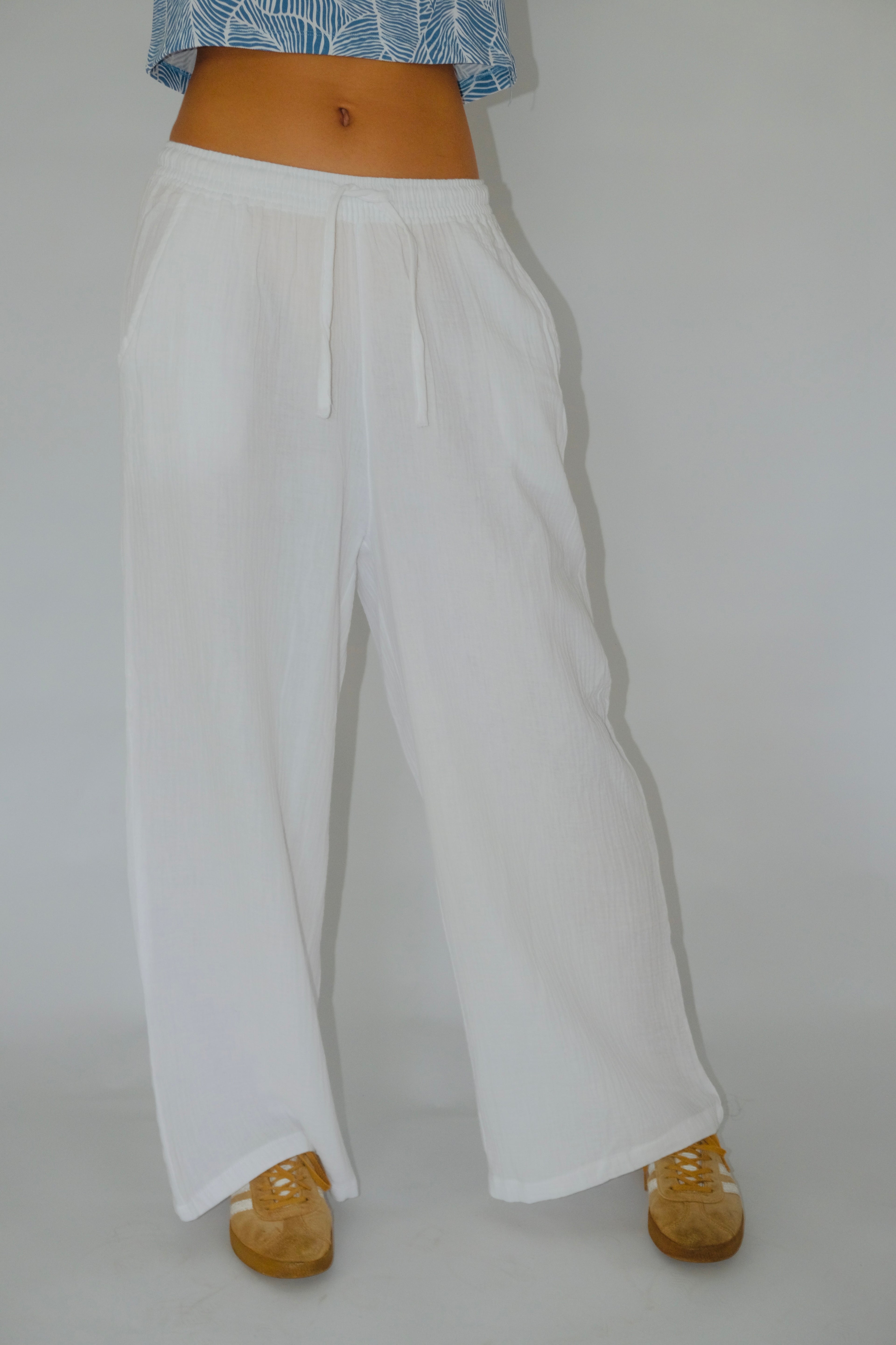 White Wide-Leg Pants