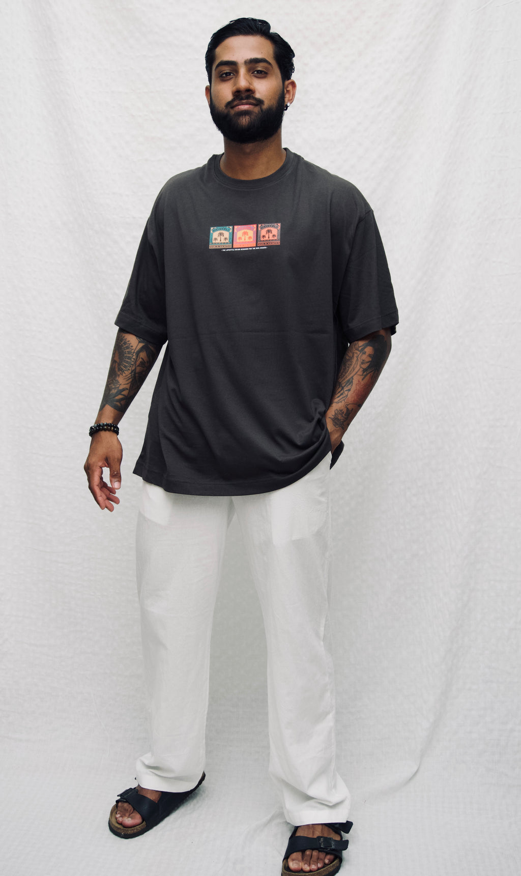 MYKONOS WHITE COTTON WASHED TROUSERS.