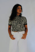 Black and White Leopard Ladies Poloette