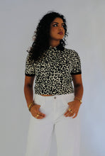 Load image into Gallery viewer, Black and White Leopard Ladies Poloette