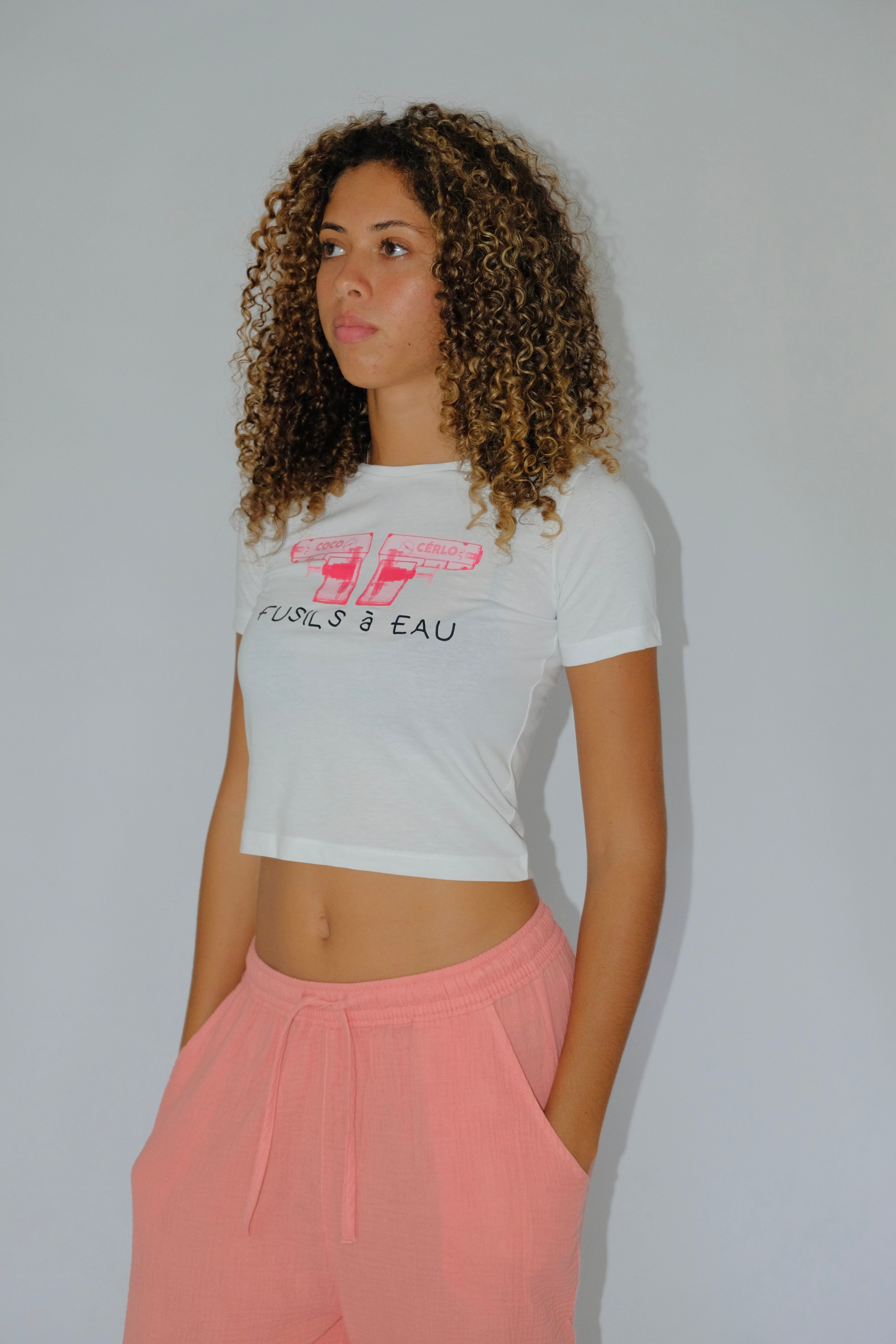 Salmon Wide-Leg Pants