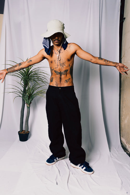 BLACK DENIM JEANS - BAGGY