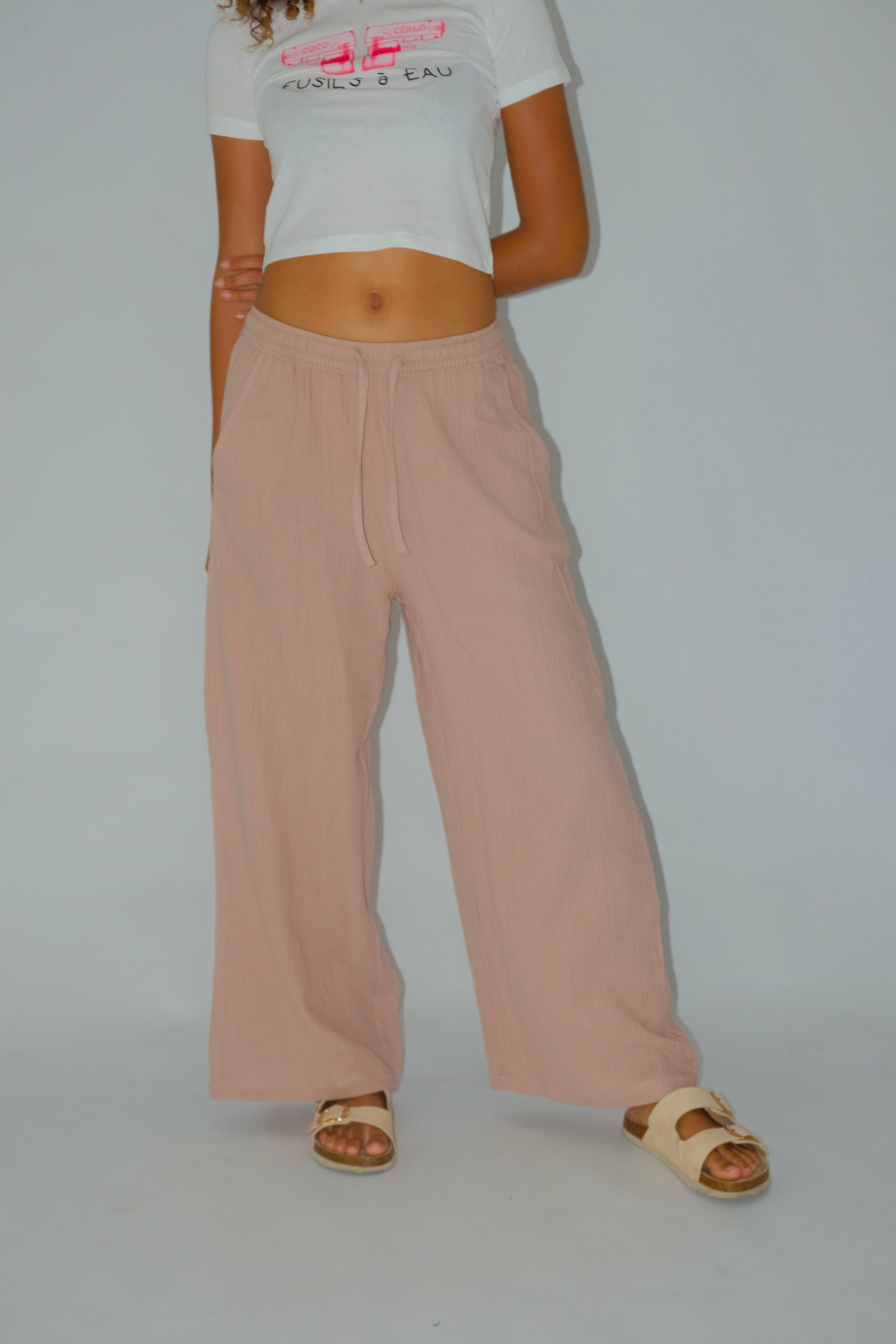 Taupe Wide-Leg Pants