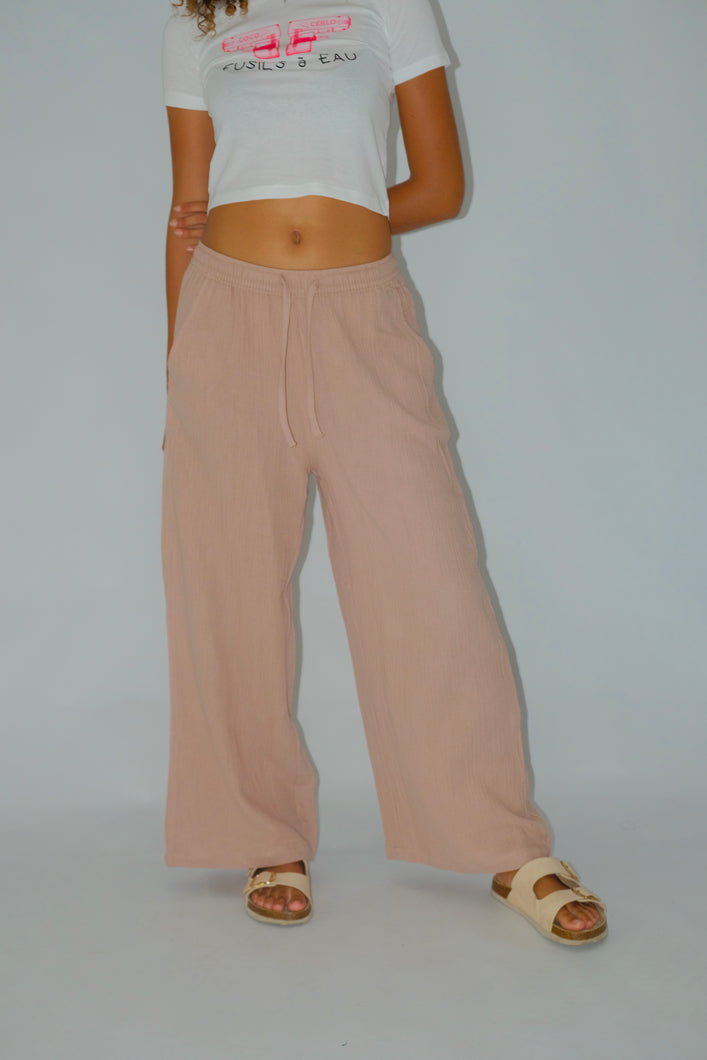 Taupe Wide-Leg Pants