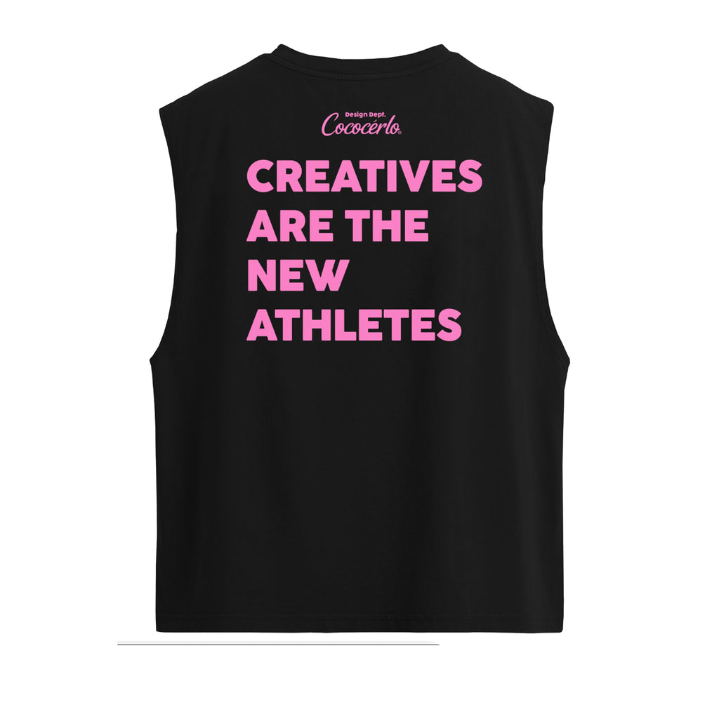 CREATIVE ATHLETES CROPPED TANK - BLACK