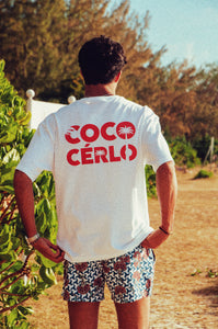 New Graphic Tee Coco Palm White