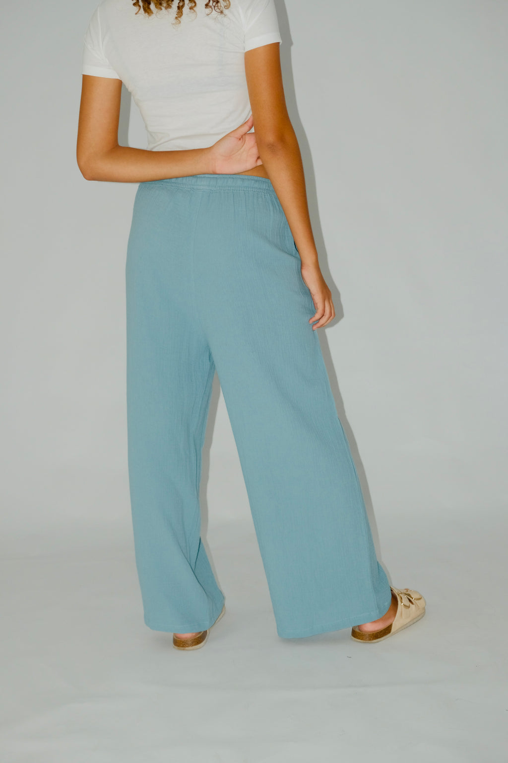 Blue Wide-Leg Pants