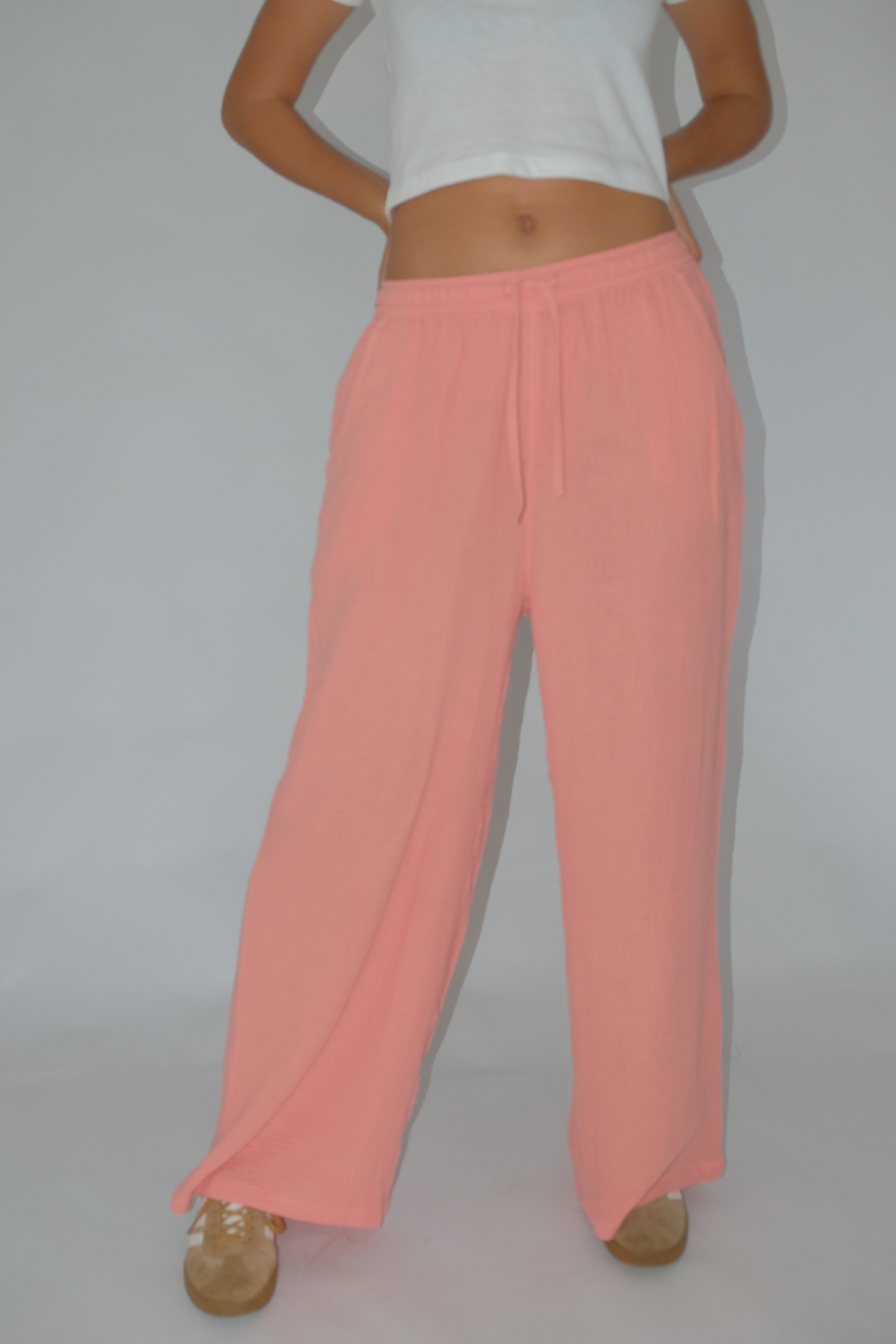 Salmon Wide-Leg Pants