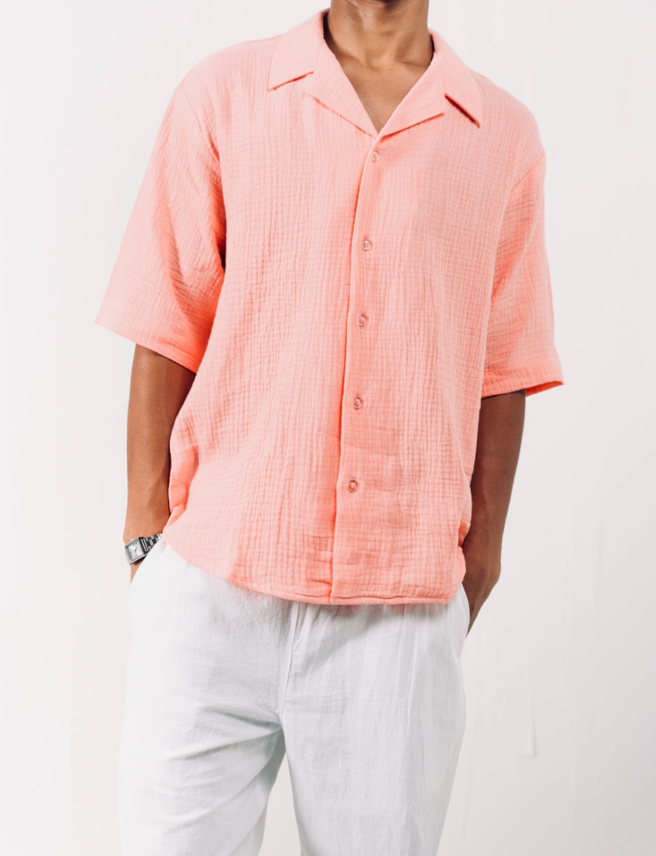 BUTTON DOWN SHIRT - SOFT PINK