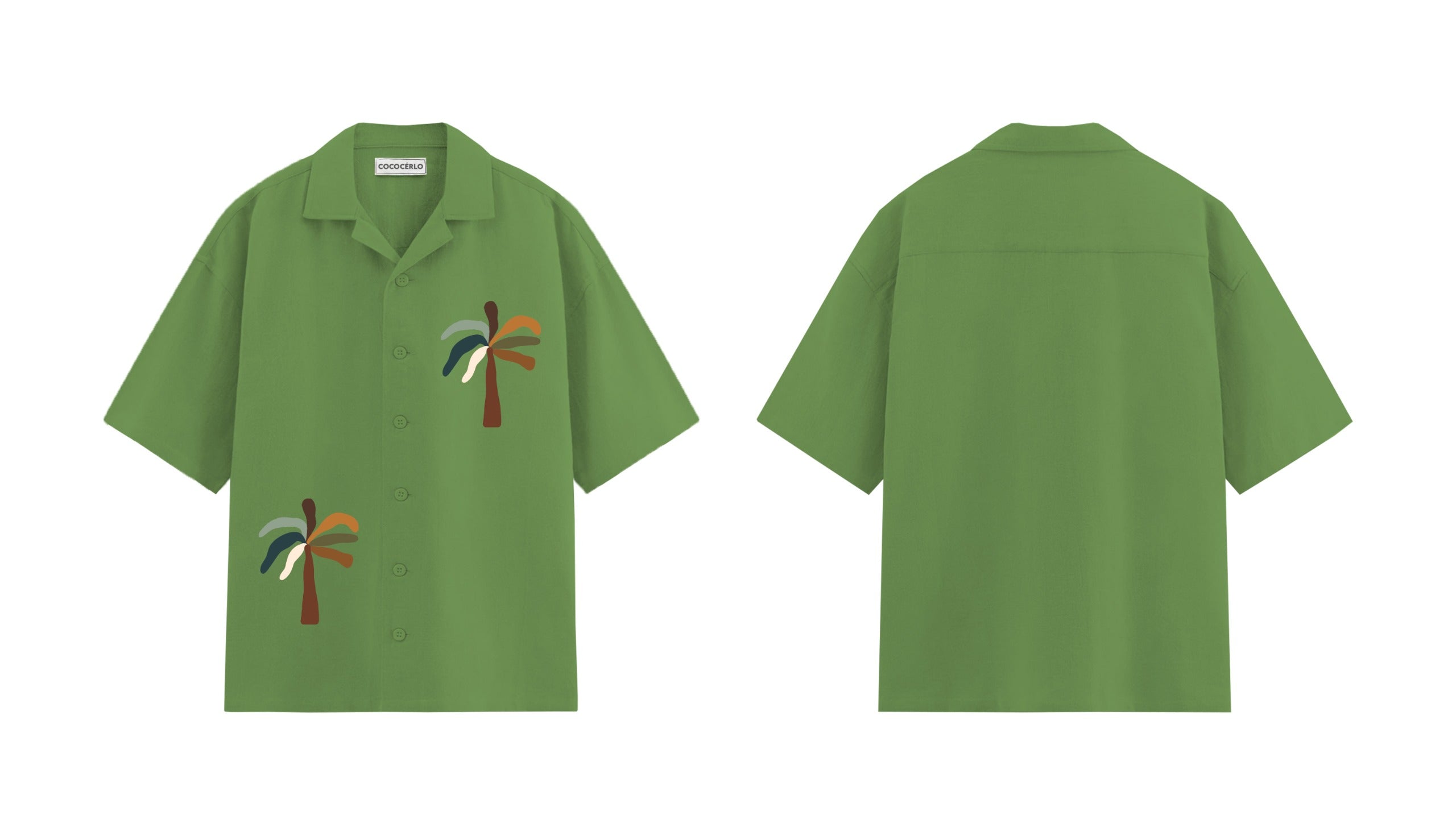 SHORT SLEEVE PALMS DOUBLE - GREEN