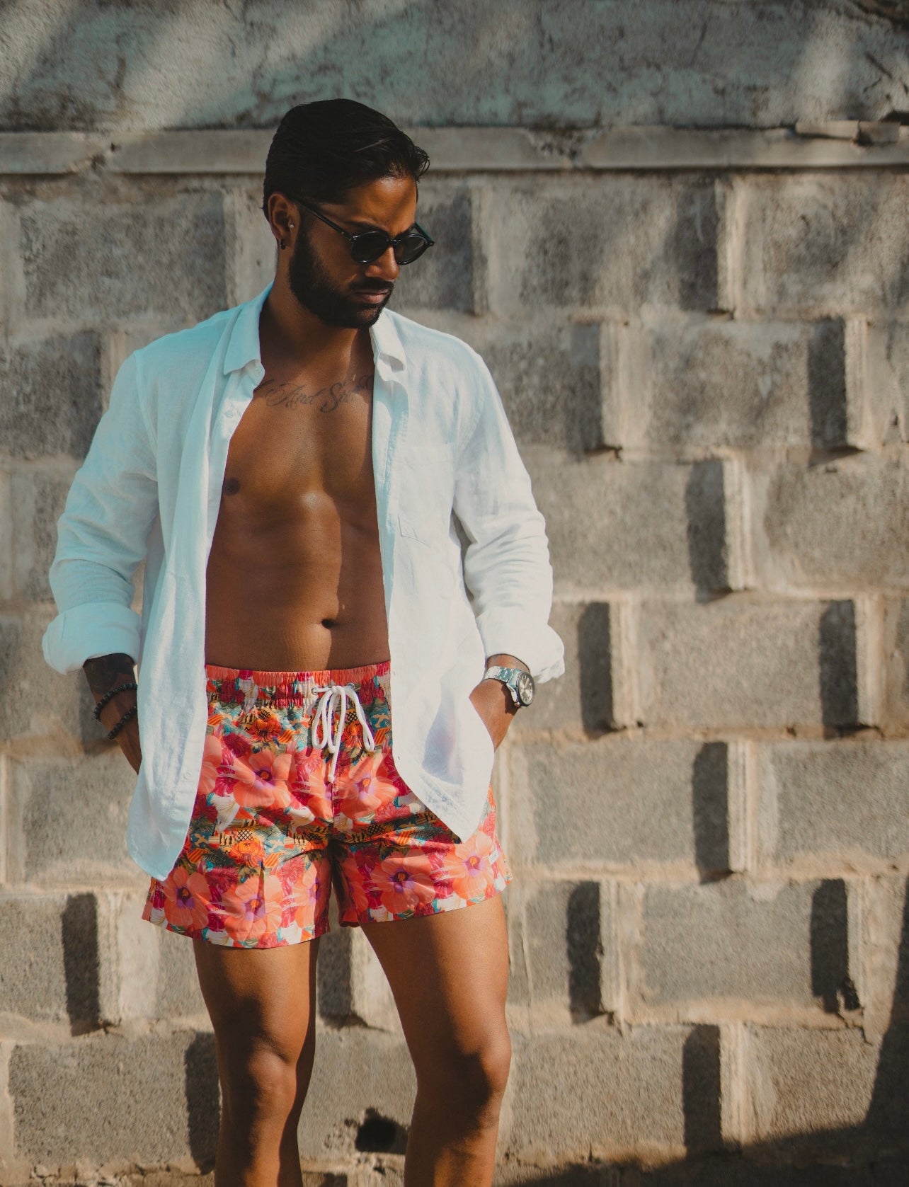 Neon Floral Swimwear