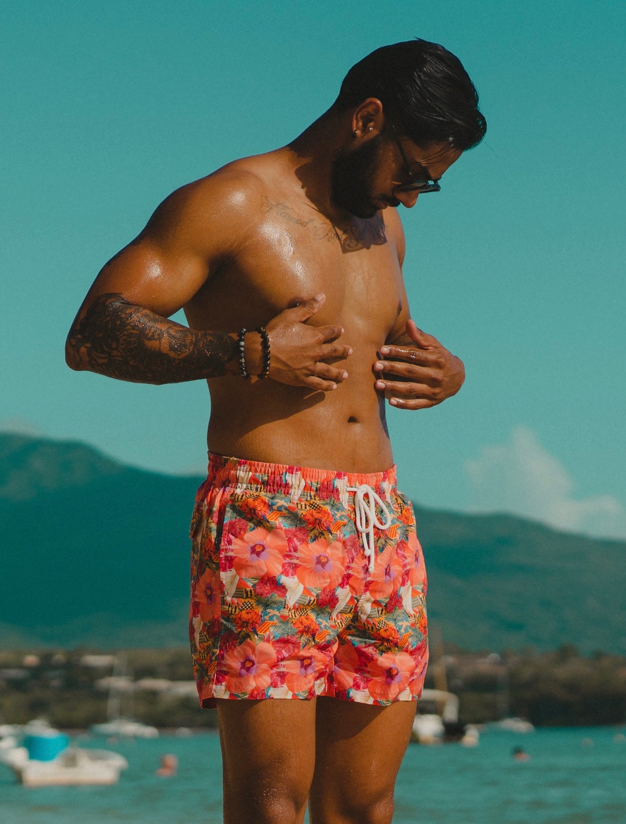 Neon Floral Swimwear