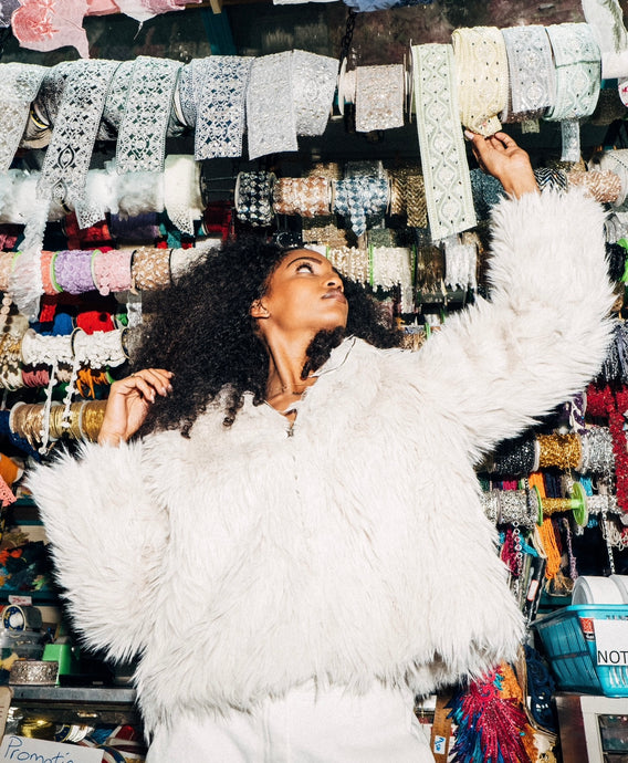 FUR JACKET - ANTIQUE WHITE
