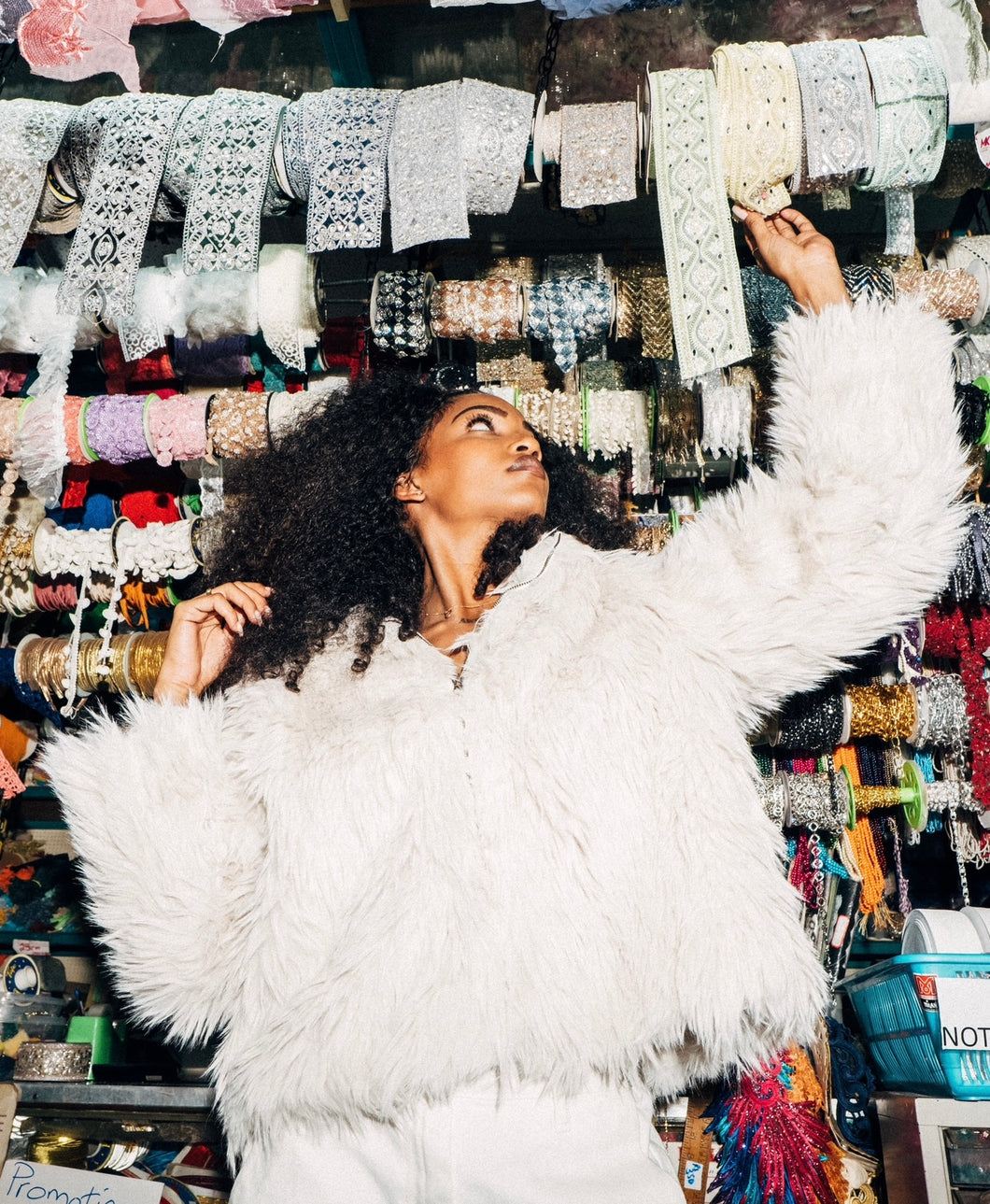 FUR JACKET - ANTIQUE WHITE