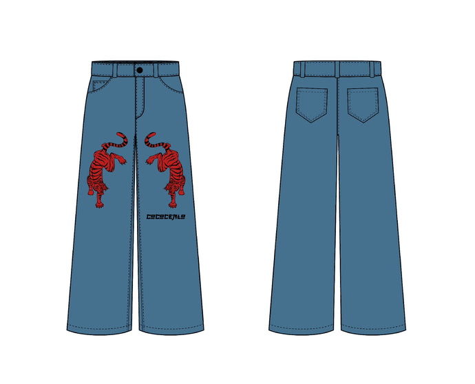 Blue Tiger Baggy Jeans
