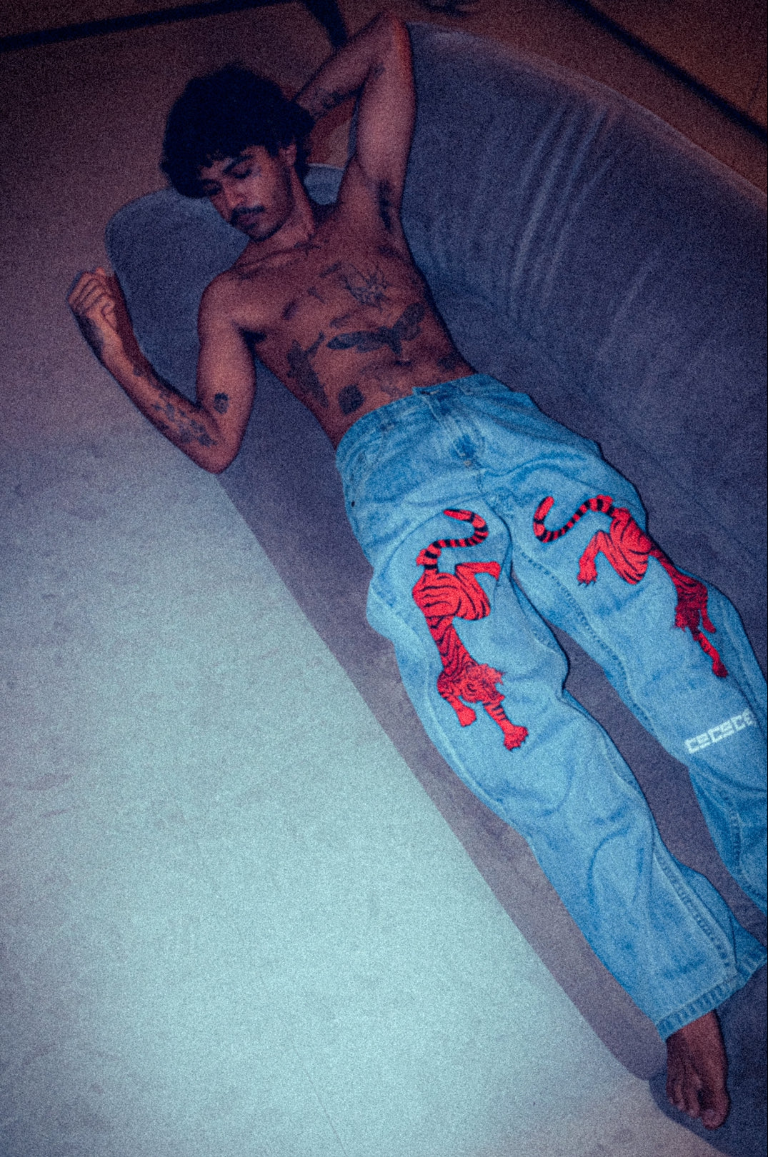 Blue Tiger Baggy Jeans