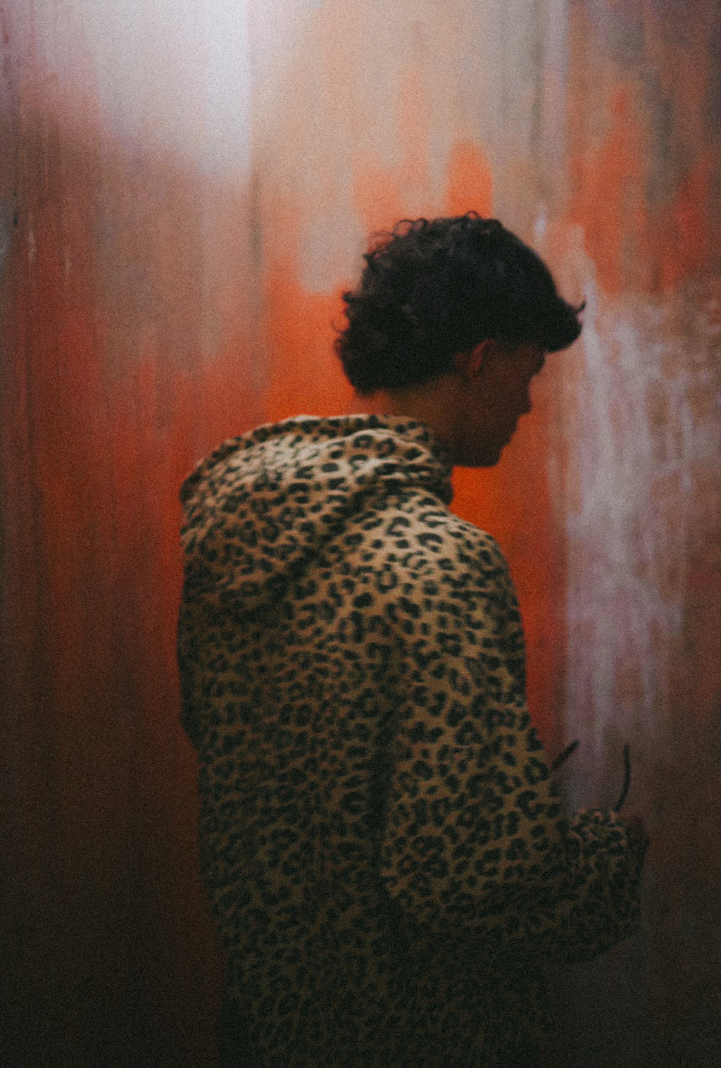 DISTRESSED HOODIE - LEOPARD // BROWN EMBROIDERY