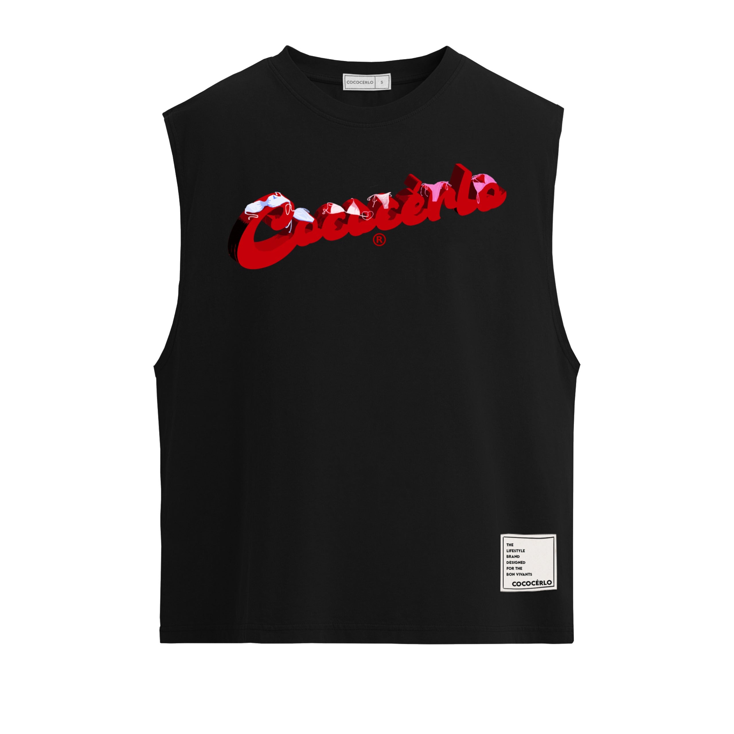 BOATS IN BIKINI BOTTOM CROPPED TANK - BLACK