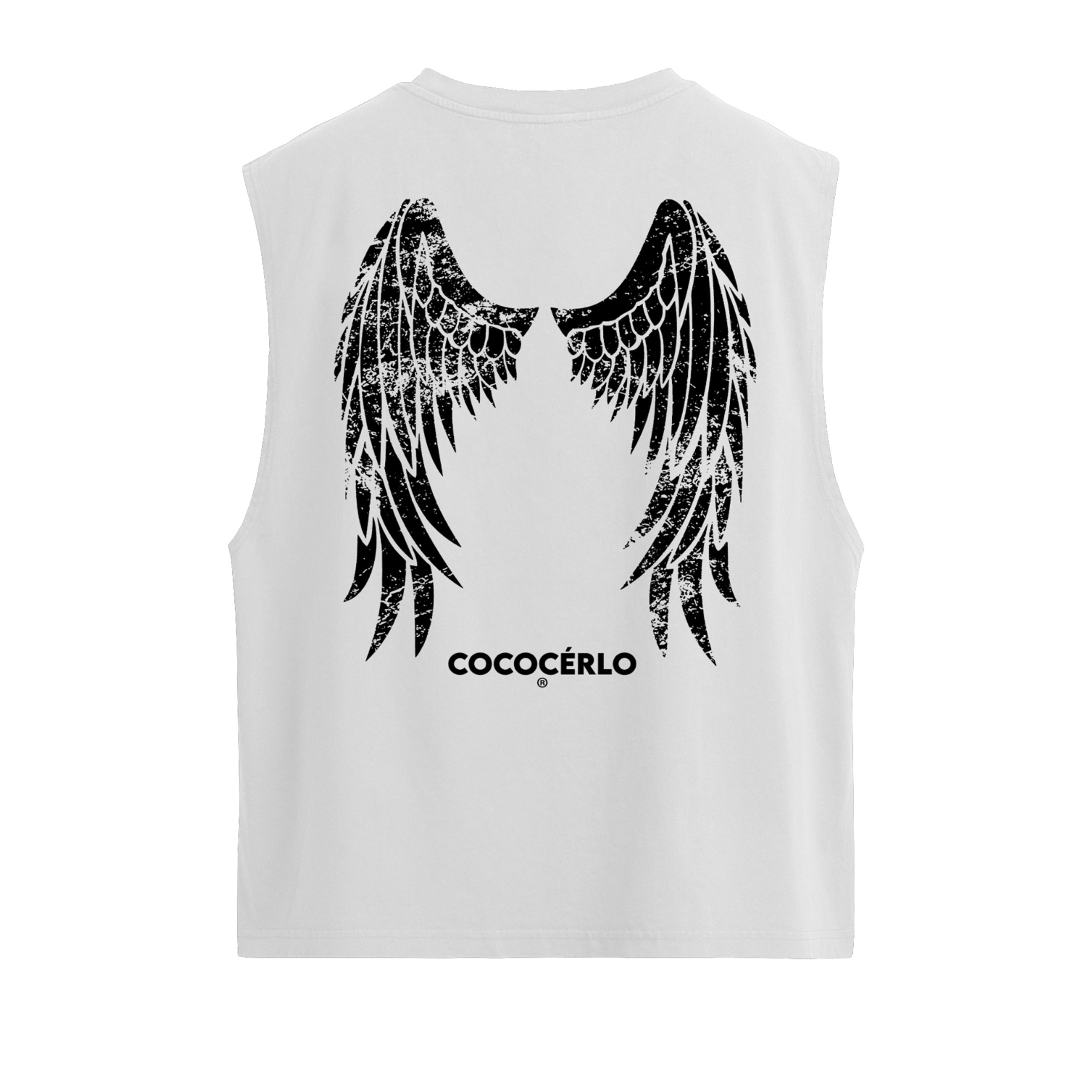 ANGELS WINGS CROPPED TANK - WHITE