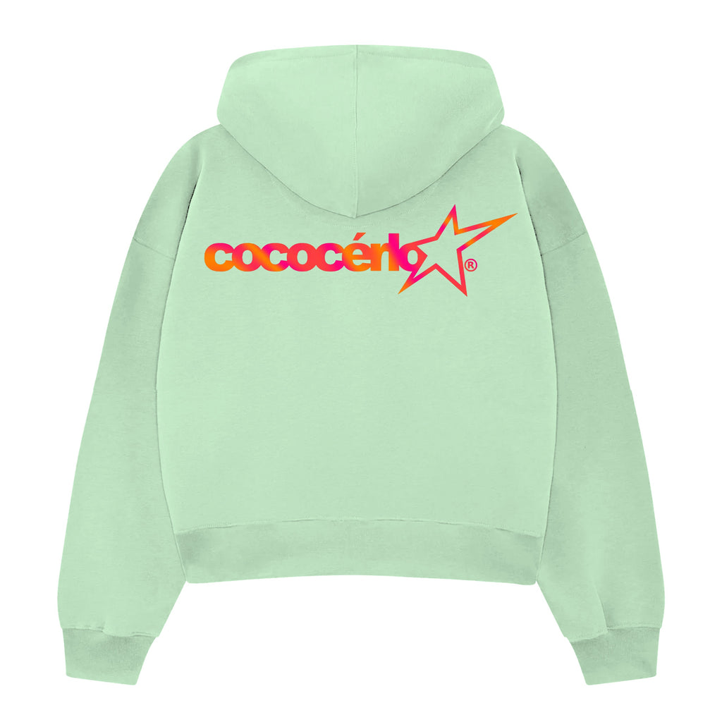 ZIP UP HOODIE - MINT // STRAWBERRY