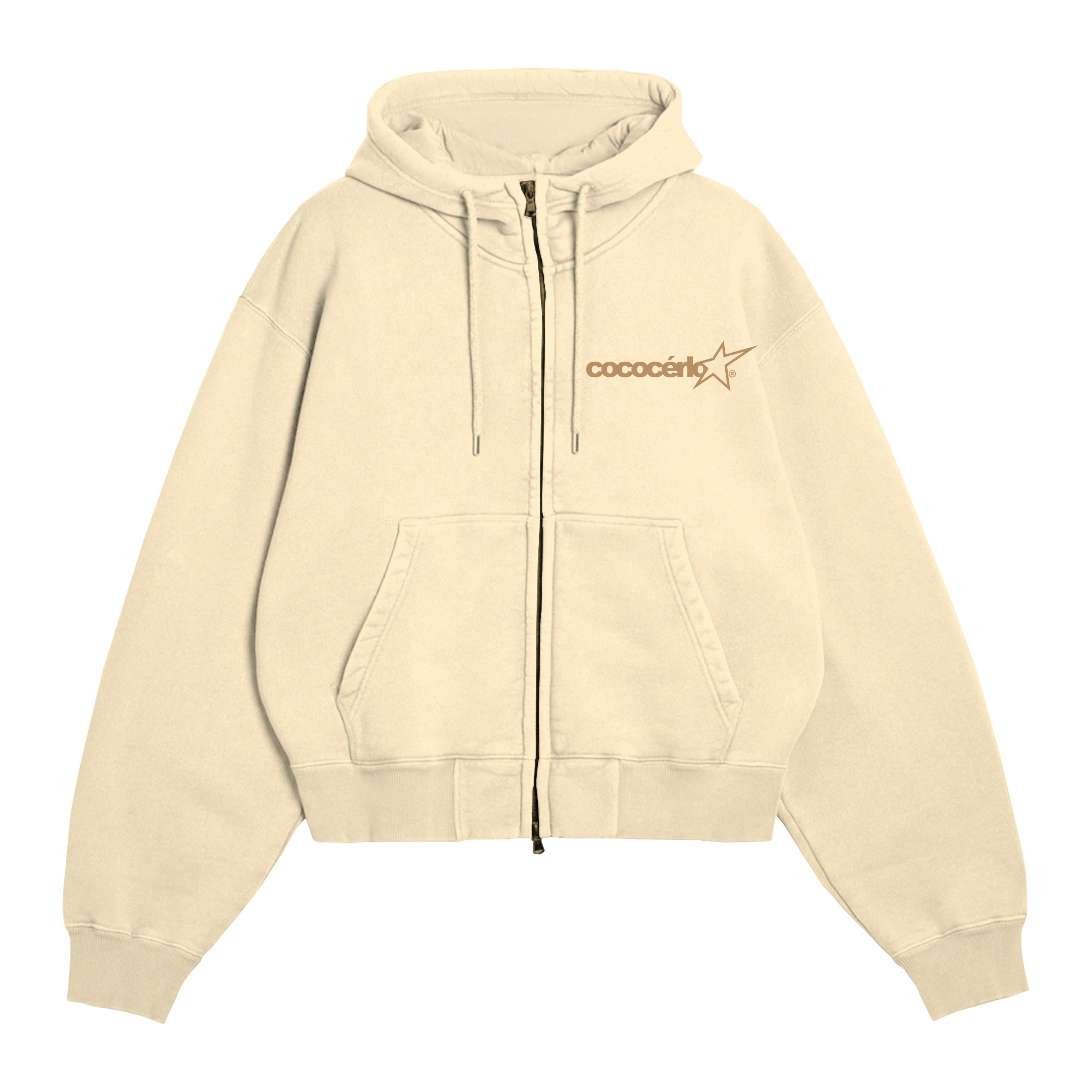 ZIP UP HOODIE - BEIGE // LEOPARD
