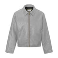 LEATHER EFFECT JACKET - CEMENT GREY