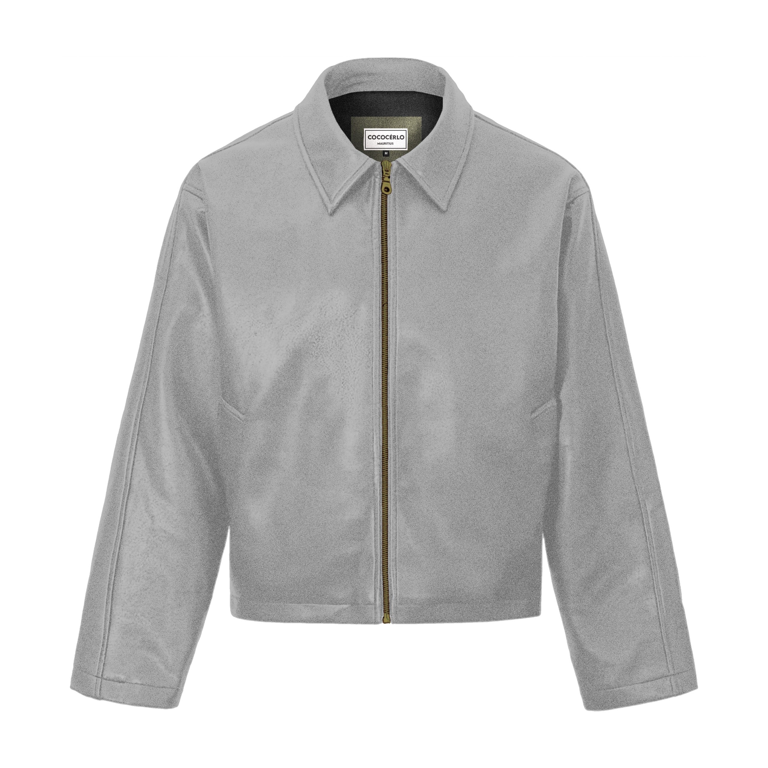 LEATHER EFFECT JACKET - CEMENT GREY