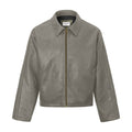 LEATHER EFFECT JACKET - MIDNIGHT GREY