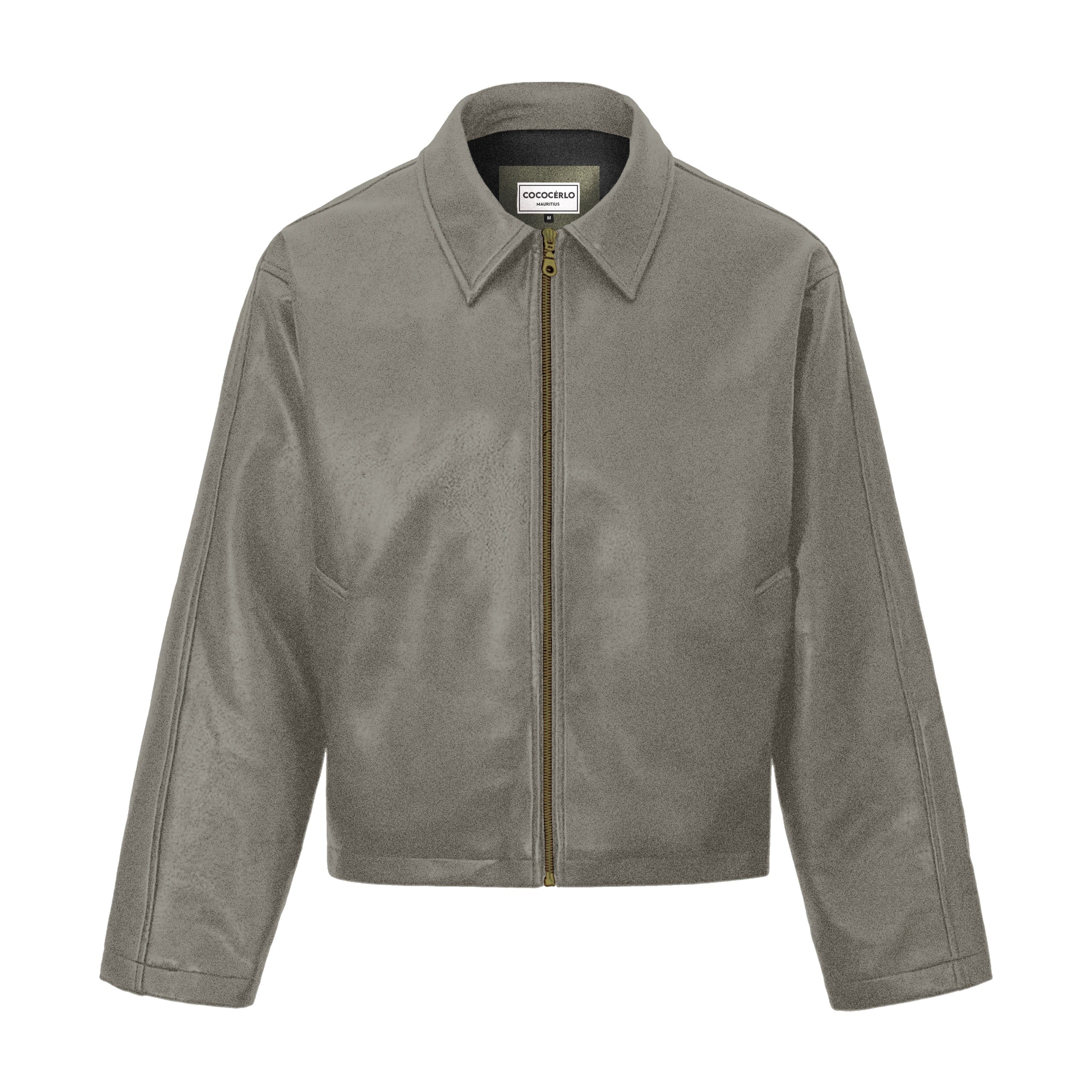 LEATHER EFFECT JACKET - MIDNIGHT GREY