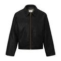 LEATHER EFFECT JACKET - LAMB SKIN EFFECT BLACK